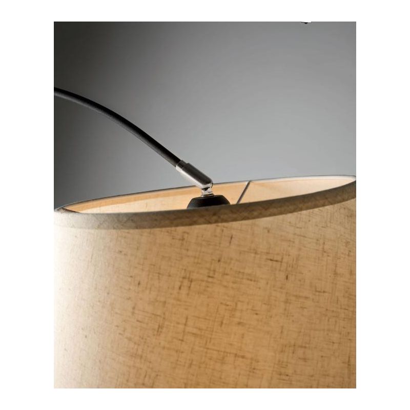 LUCIANA PIANTANA AD ARCO CON BRACCIO TELESCOPICO IN METALLO NERO CON PARALUME SABBIA Illuminando - Cristalensi Shop Online