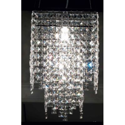 MAYA SOSPENSIONE QUADRATA CON CRISTALLI 3 LUCI Illuminando - Cristalensi Shop Online