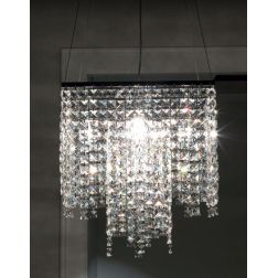MAYA SOSPENSIONE QUADRATA CON CRISTALLI 5 LUCI Illuminando - Cristalensi Shop Online 2