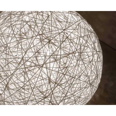 NIDO MEDIA LAMPADA DA TAVOLO PICCOLA IN CORDA BIANCA DIAMETRO 18 CM Illuminando - Cristalensi Shop Online
