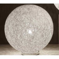 NIDO XL LAMPADA DA TAVOLO GRANDE IN CORDA INCOLLATA BIANCA DIAMETRO 50 CM Illuminando - Cristalensi Shop Online