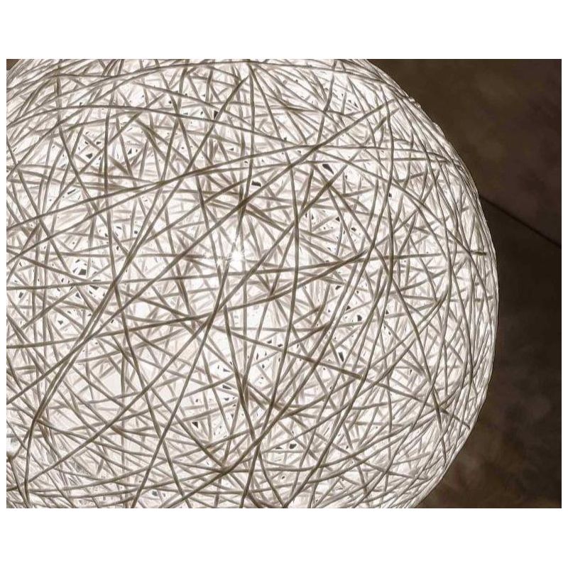 NIDO XL LAMPADA DA TAVOLO GRANDE IN CORDA INCOLLATA BIANCA DIAMETRO 50 CM Illuminando - Cristalensi Shop Online