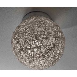 NIDO GRANDE PLAFONIERA IN CORDA INCOLLATA BIANCA DIAMETRO 35 CM DI ILLUMINADO Illuminando - Cristalensi Shop Online