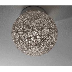 NIDO MEDIA PLAFONIERA IN CORDA BIANCA INCOLLATA DIAMETRO 18 CM Illuminando - Cristalensi Shop Online