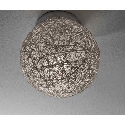 NIDO MEDIA PLAFONIERA IN CORDA BIANCA INCOLLATA DIAMETRO 18 CM Illuminando - Cristalensi Shop Online