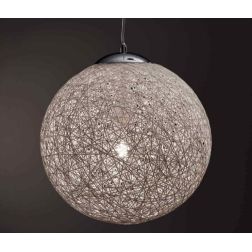 NIDO GRANDE SOSPENSIONE IN CORDA BIANCA INCOLLATA DIAMETRO 35 CM ECONOMICA Illuminando - Cristalensi Shop Online