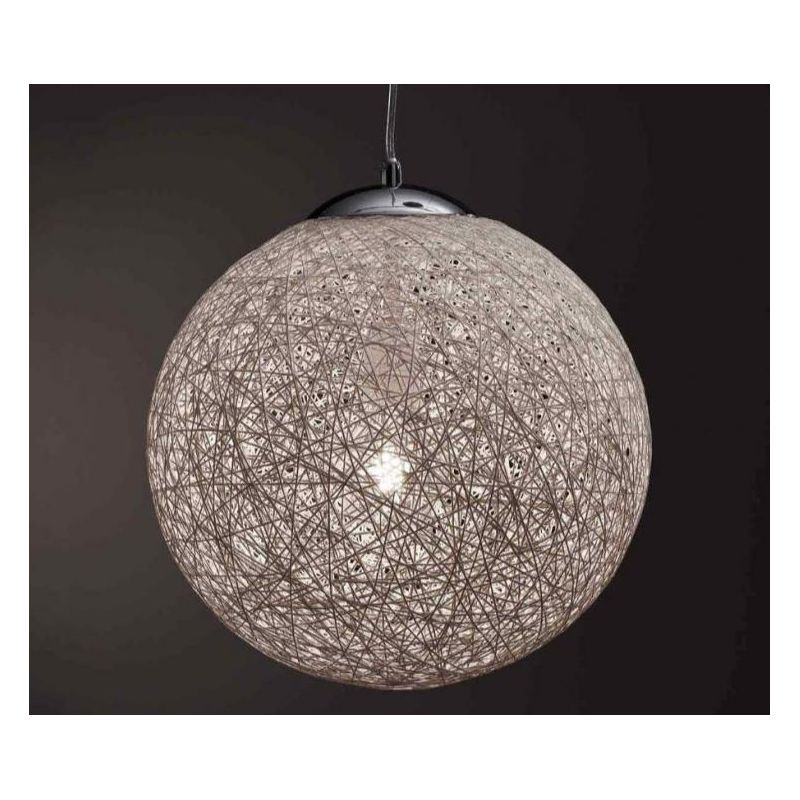 NIDO GRANDE SOSPENSIONE IN CORDA BIANCA INCOLLATA DIAMETRO 35 CM ECONOMICA Illuminando - Cristalensi Shop Online