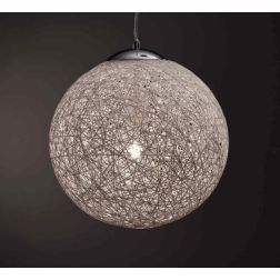 NIDO MEDIA SOSPENSIONE IN CORDA BIANCA INCOLLATA DIAMETRO 18 CM Illuminando - Cristalensi Shop Online