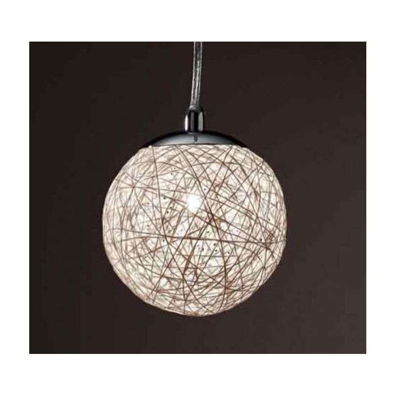 NIDO PICCOLO SOSPENSIONE IN CORDA BIANCA INCOLLATA DIAMETRO 13 CM Illuminando - Cristalensi Shop Online