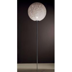 NIDO XL LAMPADA DA TERRA IN CORDA BIANCA INCOLLATA STELO IN METALLO CROMATO Illuminando - Cristalensi Shop Online