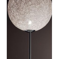 NIDO XL LAMPADA DA TERRA IN CORDA BIANCA INCOLLATA STELO IN METALLO CROMATO Illuminando - Cristalensi Shop Online 2