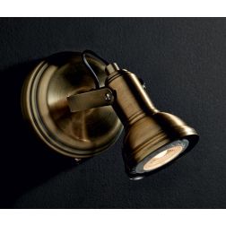 OLD 1 FARETTO SPOT DIREZIONABILE IN METALLO BRUNITO CON LAMPADINA LED INCLUSA Illuminando - Cristalensi Shop Online 2