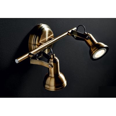 OLD 2 BINARIO PARETE SOFFITTO METALLO BRUNITO FARETTI DIREZIONABILE A LED GU10 7W Illuminando - Cristalensi Shop Online