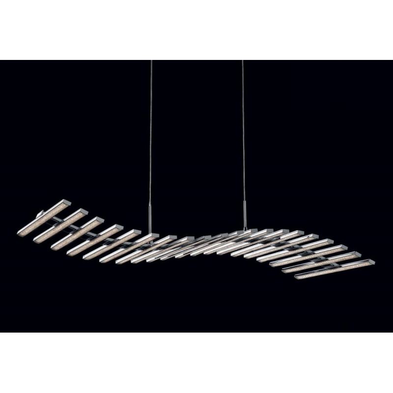 ONDA SOSPENSIONE LAMPADARIO CROMO LUCIDO CON LED INTEGRATO 60W MODERNO Illuminando - Cristalensi Shop Online