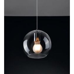 PAGODA 1 A SOSPENSIONE SINGOLA IN VETRO TRASPARENTE MONTATURA 2 COLORI Illuminando - Cristalensi Shop Online