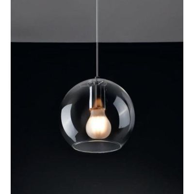 PAGODA 1 A SOSPENSIONE SINGOLA IN VETRO TRASPARENTE MONTATURA 2 COLORI Illuminando - Cristalensi Shop Online