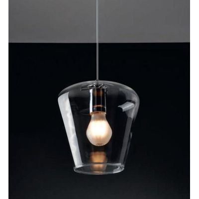 PAGODA 1 B SOSPENSIONE SINGOLA IN VETRO TRASPARENTE MONTATURA 2 COLORI Illuminando - Cristalensi Shop Online