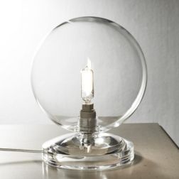 PALLINA LUMETTO CON BASE TRASPARENTE E SFERA D14 CM IN VETRO TRASPARENTE O SATINATO Illuminando - Cristalensi Shop Online 2