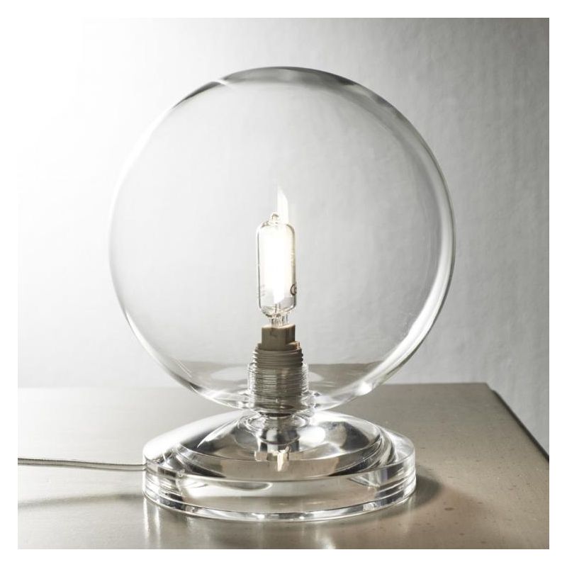 PALLINA LUMETTO CON BASE TRASPARENTE E SFERA D14 CM IN VETRO TRASPARENTE O SATINATO Illuminando - Cristalensi Shop Online
