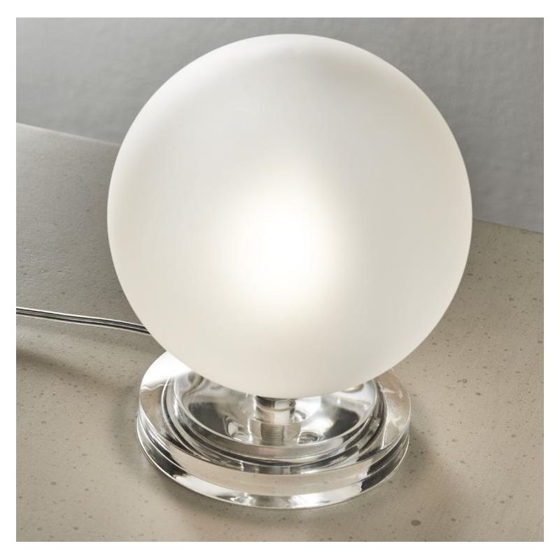 PALLINA LUMETTO CON BASE TRASPARENTE E SFERA D14 CM IN VETRO TRASPARENTE O SATINATO Illuminando - Cristalensi Shop Online