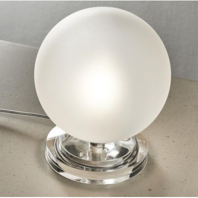 PALLINA LUMETTO CON BASE TRASPARENTE E SFERA D14 CM IN VETRO TRASPARENTE O SATINATO Illuminando - Cristalensi Shop Online