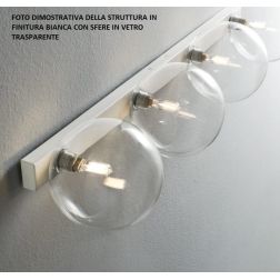 PALLINA PLAFONIERA 3 LUCI IN METALLO 3 COLORI CON SFERE IN VETRO TRASPARENTE O SATINATO Illuminando - Cristalensi Shop Online 2