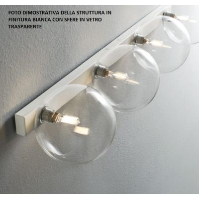PALLINA PLAFONIERA 3 LUCI IN METALLO 3 COLORI CON SFERE IN VETRO TRASPARENTE O SATINATO Illuminando - Cristalensi Shop Online