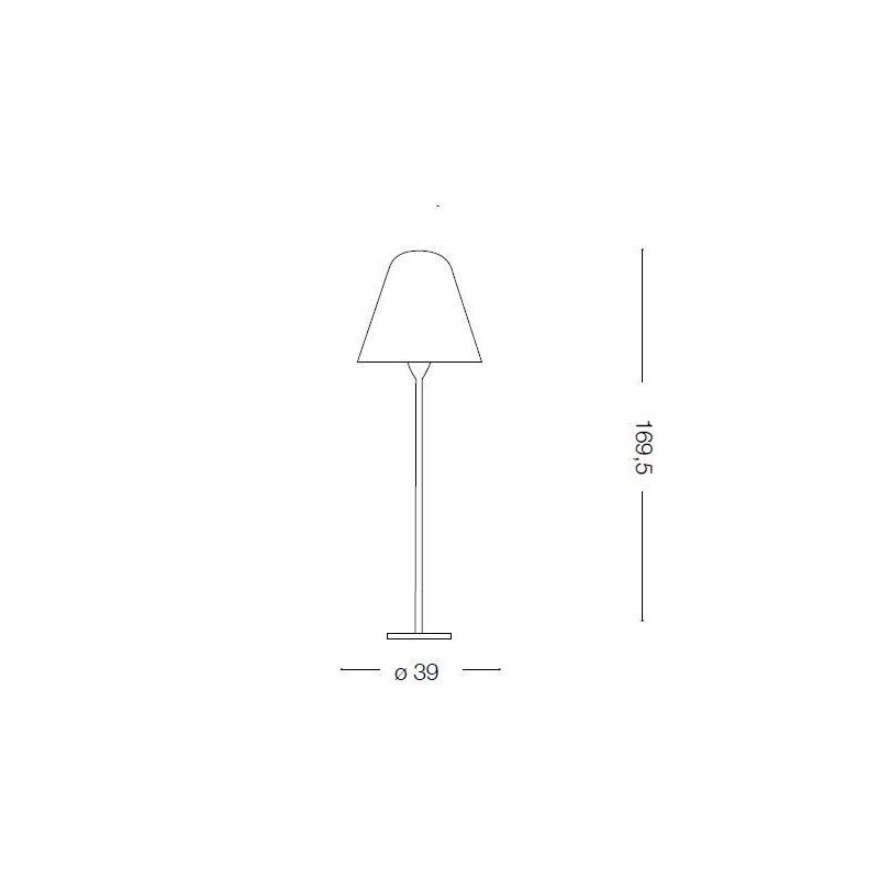 LAMPADA DA TERRA DA ESTERNO IP44 ALTEZZA 169,5 CM DI COLORE BIANCO MODERNA LUCE DIFFUSA CRISTALENSI - Cristalensi Shop Online