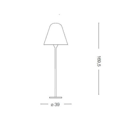 LAMPADA DA TERRA DA ESTERNO IP44 ALTEZZA 169,5 CM DI COLORE BIANCO MODERNA LUCE DIFFUSA CRISTALENSI - Cristalensi Shop Online