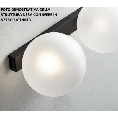 PALLINA PLAFONIERA ROTONDA 3 LUCI IN METALLO CON SFERE IN VETRO TRASPARENTE O SATINATO Illuminando - Cristalensi Shop Online