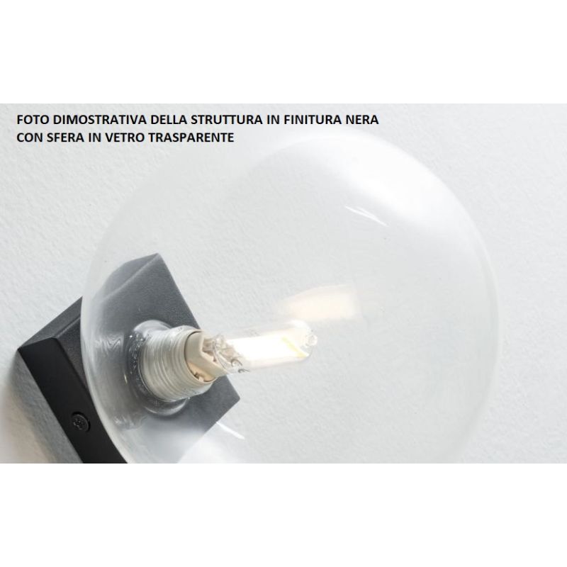 PALLINA PLAFONIERA ROTONDA 3 LUCI IN METALLO CON SFERE IN VETRO TRASPARENTE O SATINATO Illuminando - Cristalensi Shop Online