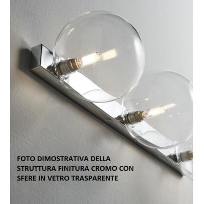 PALLINA PLAFONIERA 4 LUCI IN METALLO 3 COLORI CON SFERE IN VETRO TRASPARENTE O SATINATO Illuminando - Cristalensi Shop Online