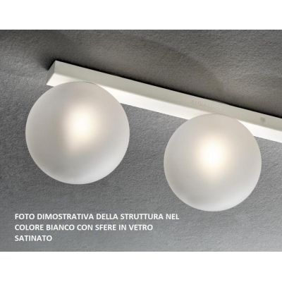 PALLINA PLAFONIERA ROTONDA 5 LUCI IN METALLO CON SFERE IN VETRO TRASPARENTE O SATINATO Illuminando - Cristalensi Shop Online