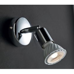 PINO 1 FARETTO CON LUCE ORIENTABILE IN METALLO CROMO ATTACCO GU10 LAMPADINA INCLUSA Illuminando - Cristalensi Shop Online 2