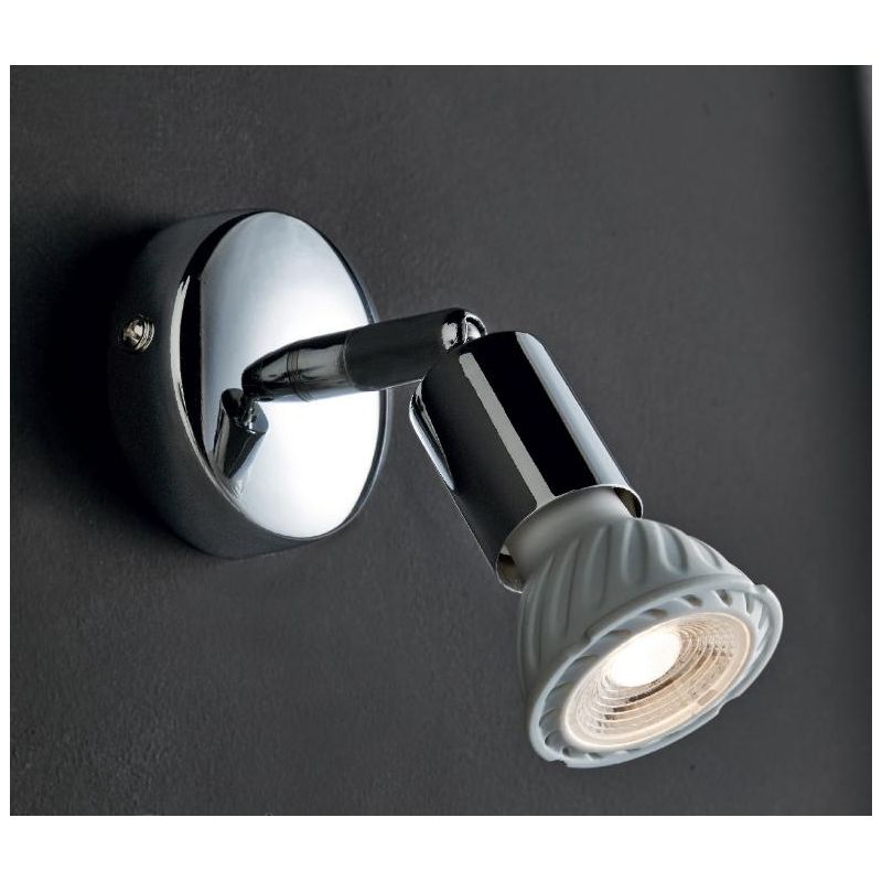 PINO 1 FARETTO CON LUCE ORIENTABILE IN METALLO CROMO ATTACCO GU10 LAMPADINA INCLUSA Illuminando - Cristalensi Shop Online