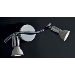 PINO 2 APPLIQUE CON 2 FARETTI ORIENTABILI IN METALLO CROMO ATTACCO GU10 LAMPADINE INCLUSE Illuminando - Cristalensi Shop Online 2