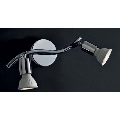 PINO 2 APPLIQUE CON 2 FARETTI ORIENTABILI IN METALLO CROMO ATTACCO GU10 LAMPADINE INCLUSE Illuminando - Cristalensi Shop Online