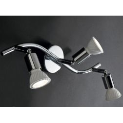 PINO 3 APPLIQUE CON 3 FARETTI ORIENTABILI IN METALLO CROMO ATTACCO GU10 LAMPADINE INCLUSE Illuminando - Cristalensi Shop Online