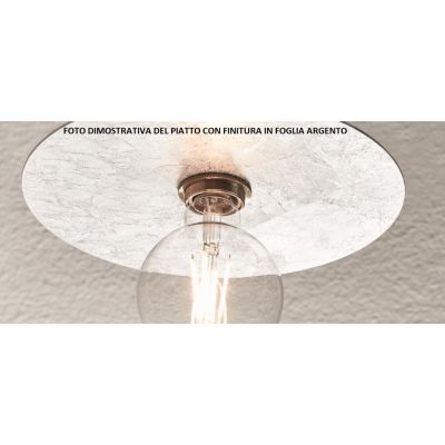 PUB APPLIQUE MODERNA IN METALLO NERO CON PIATTO D30 IN FOGLIA ORO O ARGENTO MADE IN ITALY Illuminando - Cristalensi Shop Online
