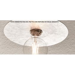 PUB APPLIQUE MODERNA METALLO NERO E PIATTO FOGLIA ORO O ARGENTO D50 CM MADE IN ITALY Illuminando - Cristalensi Shop Online 2