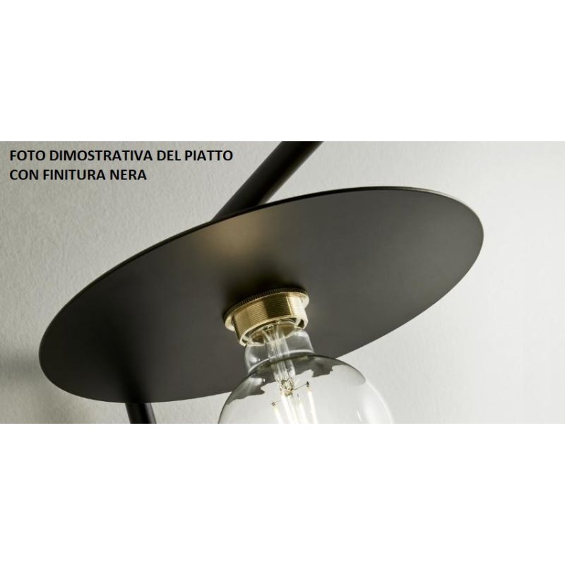 PUB APPLIQUE MODERNA IN METALLO NERO E PIATTO D30 CM IN 3 COLORI MADE IN ITALY Illuminando - Cristalensi Shop Online