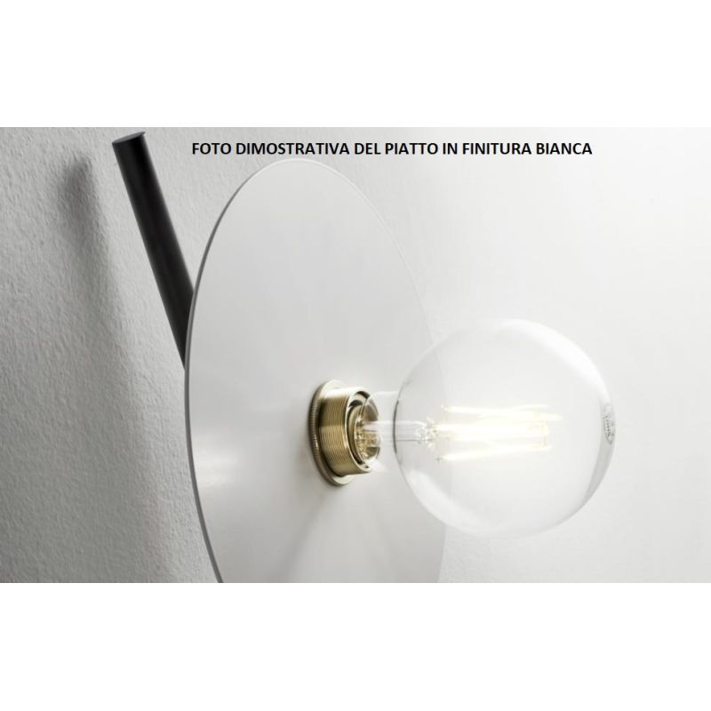 PUB APPLIQUE MODERNA IN METALLO NERO E PIATTO D30 CM IN 3 COLORI MADE IN ITALY Illuminando - Cristalensi Shop Online