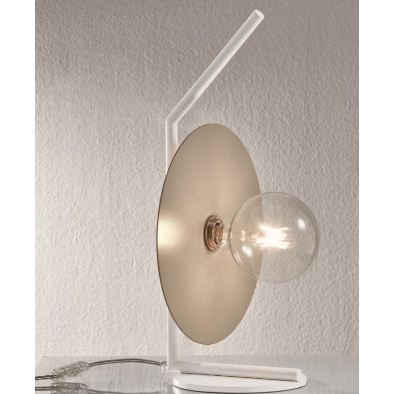 PUB LAMPADA DA TAVOLO MODERNA METALLO BIANCO PIATTO D30 CM 3 COLORI MADE IN ITALY Illuminando - Cristalensi Shop Online