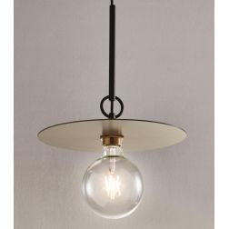 PUB SOSPENSIONE MODERNA IN METALLO NERO CON PIATTO D25 CM MADE IN ITALY Illuminando - Cristalensi Shop Online 2