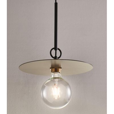 PUB SOSPENSIONE MODERNA IN METALLO NERO CON PIATTO D25 CM MADE IN ITALY Illuminando - Cristalensi Shop Online