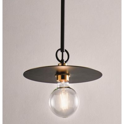 PUB SOSPENSIONE MODERNA IN METALLO NERO CON PIATTO D25 CM MADE IN ITALY Illuminando - Cristalensi Shop Online