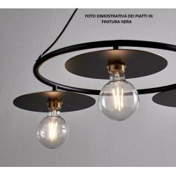 PUB SOSPENSIONE MODERNA ED ORIGINALE METALLO BIANCO PIATTI 3 COLORI D100 CM MADE IN ITALY Illuminando - Cristalensi Shop Online 2