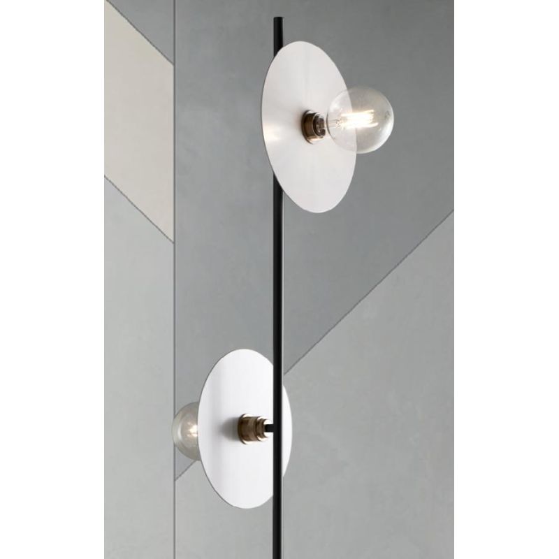 PUB PIANTANA 2 LUCI MODERNA METALLO NERO PIATTI D25 CM 3 COLORI MADE IN ITALY Illuminando - Cristalensi Shop Online