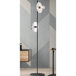 PUB PIANTANA 2 LUCI MODERNA METALLO NERO PIATTI D25 CM 3 COLORI MADE IN ITALY Illuminando - Cristalensi Shop Online