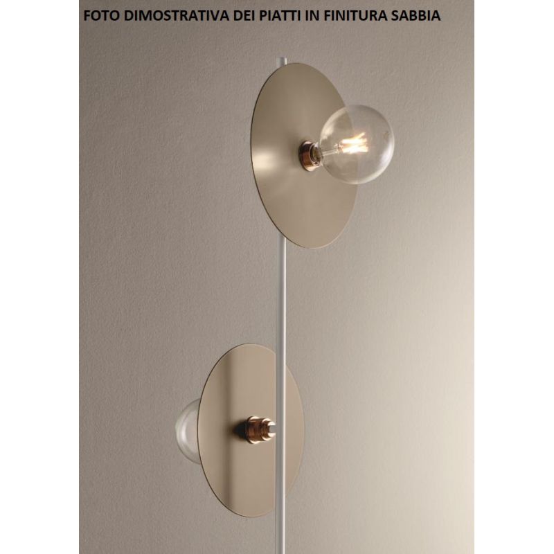 PUB PIANTANA 2 LUCI MODERNA METALLO NERO PIATTI D25 CM 3 COLORI MADE IN ITALY Illuminando - Cristalensi Shop Online
